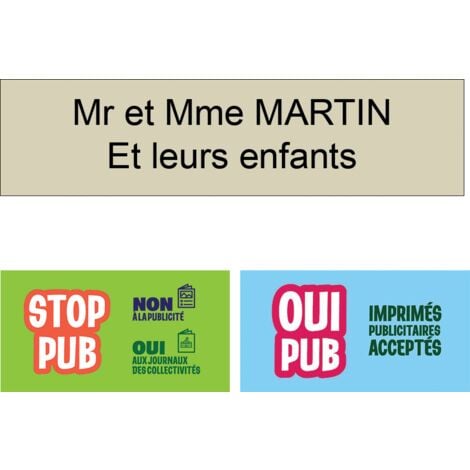 Plaque Boite Aux Lettres Stop Aux Pub Etiquette Pour Boîte Aux