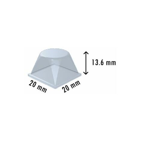 Plaque de 4 butées adhésives et antidérapantes (carré arrondi) 20,6x20,6 mm  épaisseur 13,20