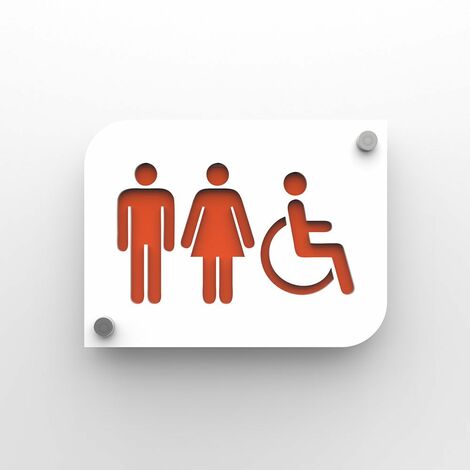 Panneau Toilettes – Homme et Femme – Rond – Acrylique - Acier