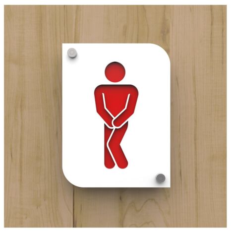 Pictogramme Toilettes Femmes Design - Plaque De Porte PMMA Blanc - Fond