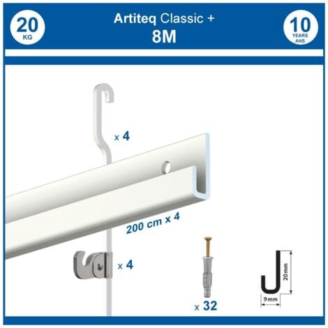 Cimaise Murale Click Arti-Teq - Kit d'Accrochage Tableau Complet ECO