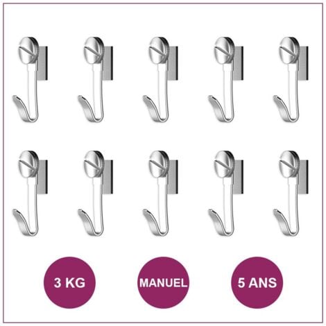 10 crochets Click frame : 2 kg max