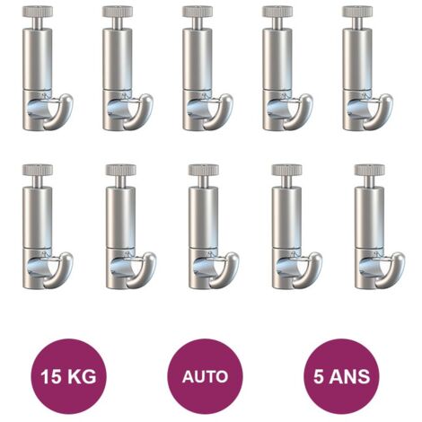 Lot de 10 Crochets Artiteq Classic Autobloquants sécurisé – Capacité de 15 kg par crochet