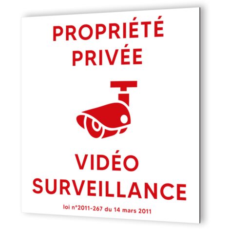 Panneau accès interdit propriété placée sous surveillance vidéo