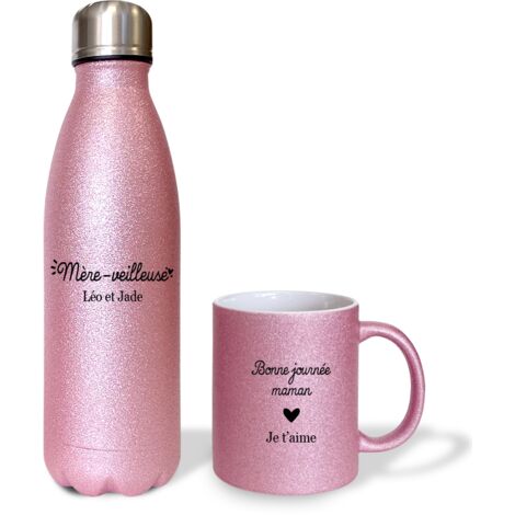 KEWUF Kit Anniversaire Reine - Lunettes Cœur Pailletées + écharpe Rose - Accessoires Fête Pour Femme/fille