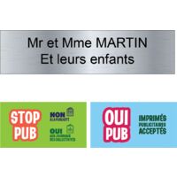 Plaque Stop Pub Boite Aux Lettres Rouge 100x25mm