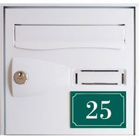 Numéro de boite aux lettres et personnalisé couleur vert foncé chiffres blancs - Signalétique extérieure