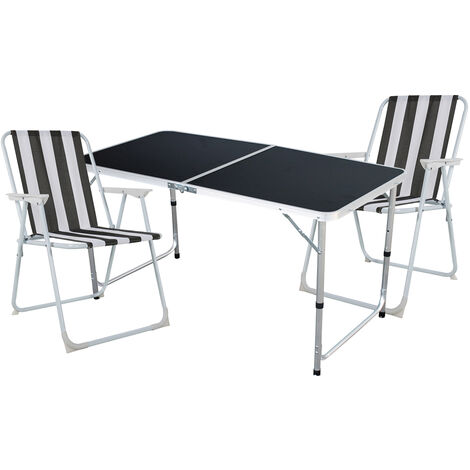 3-teiliges Campingmöbel Set 120x60x58/70cm-MMC330872B+2xMPO2600SA (1/4)