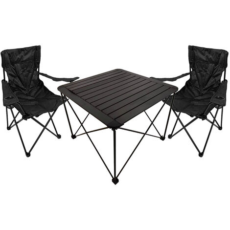 3tlg Campingmöbel Set Anglerstühle-MCM3001+2xMPO2430-schwarz (1/5)
