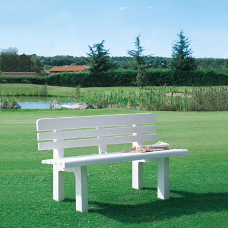 Gartenbank Kunstoff Weiß 110x52x71cmMGEN042BI