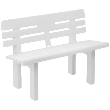Gartenbank Kunstoff Weiß 110x52x71cmDGEN042BI
