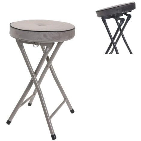 Küchen Klapphocker H49cm mit Samtpolster-YK1200800-Beige-var