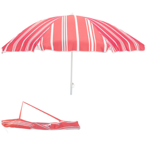 Sonnenschirm rund 1,80m Rot Streifen Polyester-X11000440-rot (1/3)