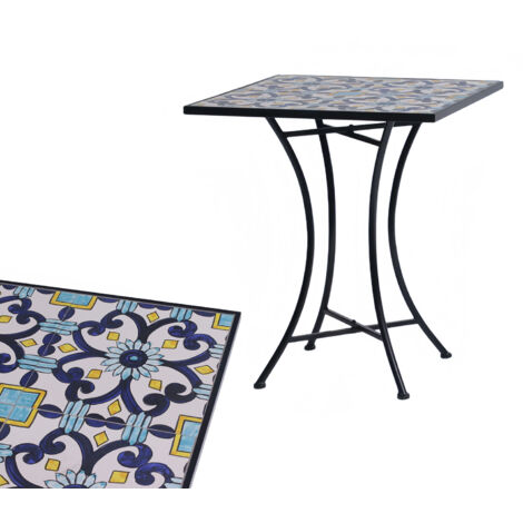 Mosaik Gartentisch Outdoortisch 61x61xH70cm-MMC4425-SQ60-Tisch (1/3)