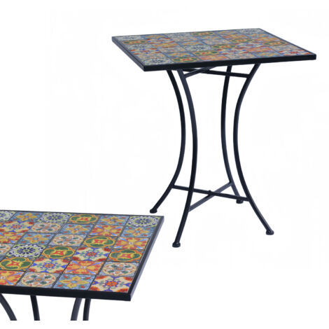 Mosaik Gartentisch Outdoortisch 61x61xH70cm-MMC4426-SQ60-Tisch (1/3)