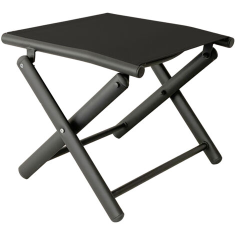 B WARE Fußhocker klappbar Anthrazit / Schwarz-MMC5002-Schwarz B WARE