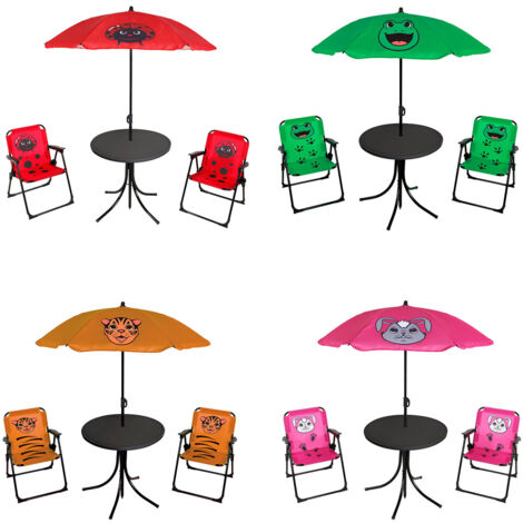 4-teiliges Kinder Campingmöbel Set-MKCS1003-gruen-var (1/4)