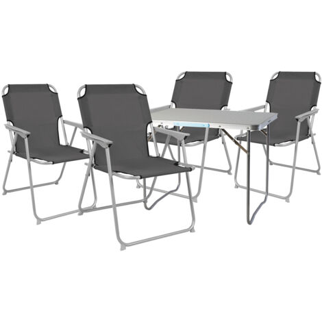5-teiliges Campingmöbel Set Anthrazit 80x60x68cm-MMC330871+4xMPO2600-grau (1/4)