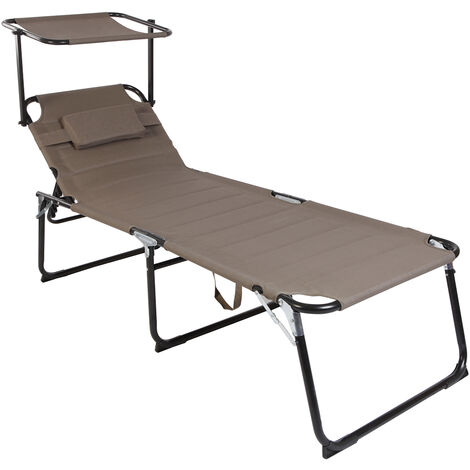 XXL Alu Gartenliege mit Dach L200xB70cm-MMC4400TASD-var