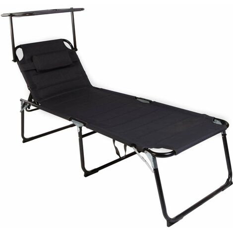 XXL Alu Gartenliege mit Dach L200xB70cm-MMC4400SSD-var1