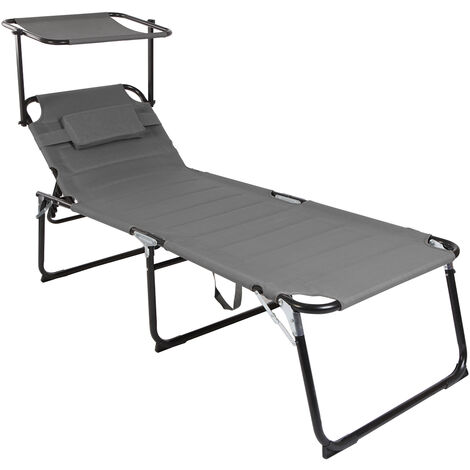 XXL Alu Gartenliege mit Dach L200xB70cm-MMC4400ANSD-var1