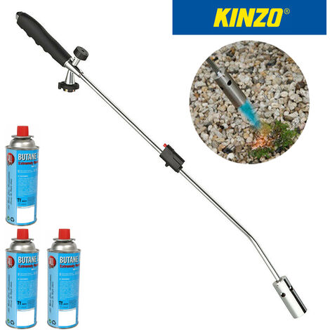 Kinzo Unkrautbrenner + 3 Butan Gaskartuschen-D11929+3xD21376 (1/2)