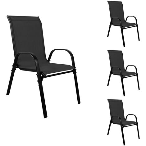 4 Stück XL Stapelstuhl Metall schwarz Textilen -DMC330887-4stk-var