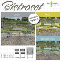 3tlg Bistroset Gartenmöbelset -MGM6000-var-ebay-grau