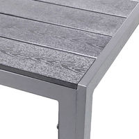 Schöner Aluminium Gartentisch Polywood Silber/Grau Gartenmöbel Esstisch 150x90cm 