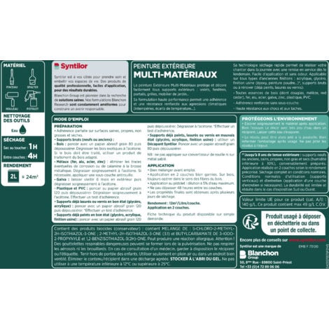 Peinture Exterieure Multi-Materiaux Syntilor 2L Blanc Satiné