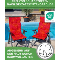 Niedriglehner Auflage Naxos für Gartenstühle 98 x 49 x 6 cm:1 Stück, Karo Grün