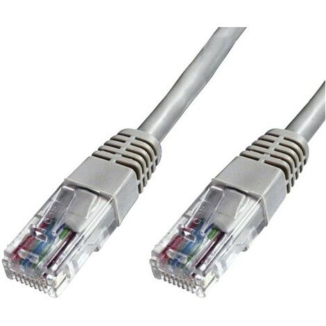 Cable de red latiguillo RJ45 Cat.5e UTP AWG24, gris, 20 metros, 10