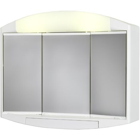Armoire De Toilette Avec Eclairage Fluocompacte 49 Cm X 59 Cm Hxl Blanc 3283421661068