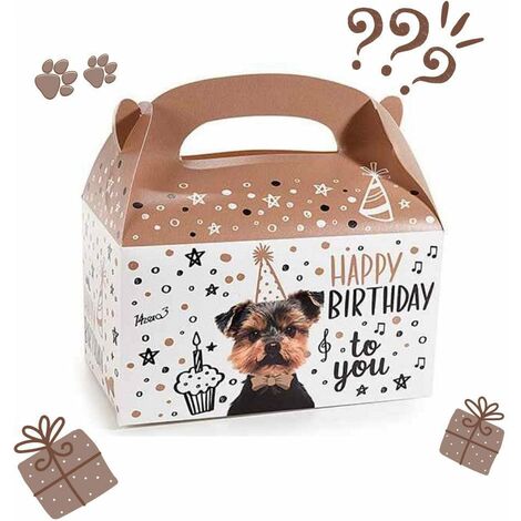 Box Regalo Cane - Scegli il tuo snack o gioco - Scritta box: Happy Birthday