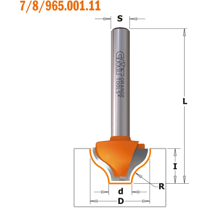 865.402.11 FRESA RAGGIO CONCAVO HW Z2 S=6.35 D=10X10X50 R5 DX