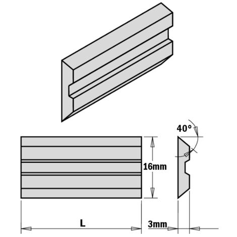 795.210.16 SET 2 COLTELLI -SISTEMA CENTROLOCK- 210x16x3mm HPS