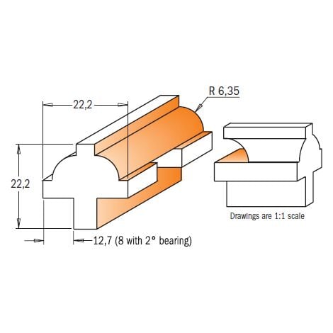 800.525.11 SET 3 FRESE PROFILATE X ANTE/PORTE VETRO HW S=12.7 DX