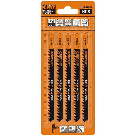 Set 5 Lame Per Seghetto Alternativo CMT JT244DDC-5 - Per Legno Tenero/Duro, TPI 6, Attacco A T