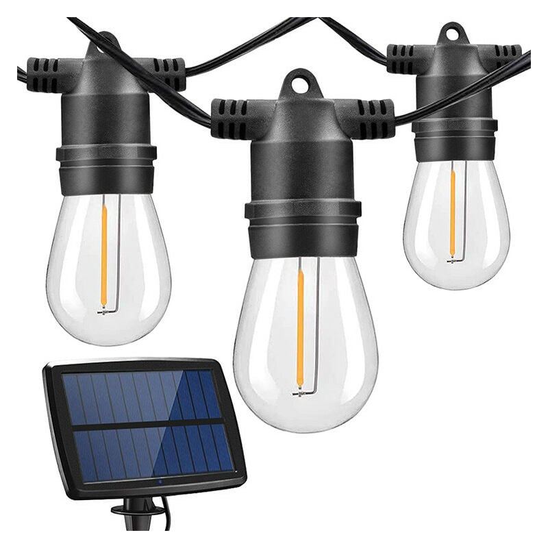 CEMONJARDIN Guirlande lumineuse solaire 20 ampoules LED en corde