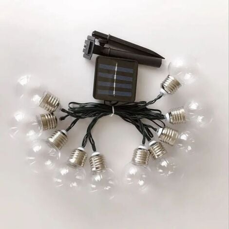 Guirlande solaire 200 LED blanc chaud - Longueur luminaire 19.9m