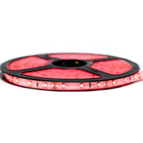 Ruban Professionnel 3528 -60 leds - 1 à 10 mètres - rouge (IP65)  Transformateur: Alimentation Non-Inclus - Longueur: 10 mètres(2x5m)