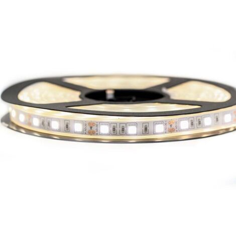 Sysled – Ruban LED 5050 60 LEDs/m étanche IP67 – Longueur 5 mètres – 780 lumens – Alimentation 12V avec transformateur inclus