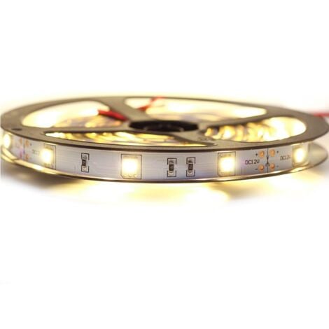 Kit Ruban Professionnel 5050 - 30 leds/m - 5 mètres Blanc chaud en IP20  Longueur: 5 mètres - Transformateur: Alimentation Inclus