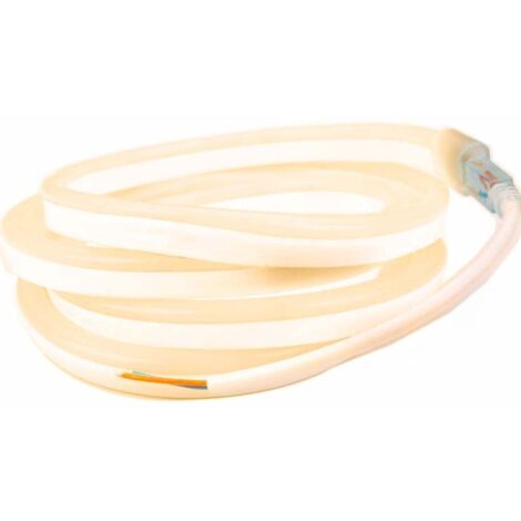 Sysled – Ruban LED néon flexible 12V blanc chaud IP67 – 5 mètres – 120 LED/m – Alimentation 12W/m – Durée de vie 50 000 heures