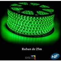 Ruban LED Professionnel 5050 60 LED/m de 25 ou 50 mètres Vert étanche (IP68) | Longueur: 25 mètres