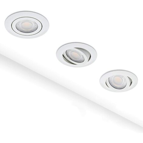 LED Spot Einbaustrahler Set Einbauleuchte Deckenleuchte Strahler 3W 68mm white 