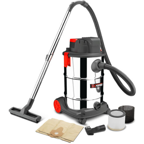 Aspirateur eau et poussières rechargeable 20V avec moteur à induction - 30L inox livré sans batterie - X Performer (1/4)
