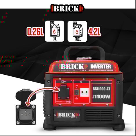 Groupe électrogène inverter max 1100W - 1 prise -  Brick