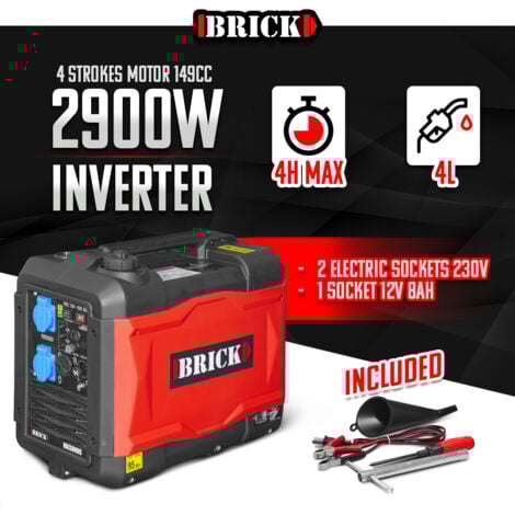 Groupe électrogène inverter silencieux max 2900W - 2 prises - Brick