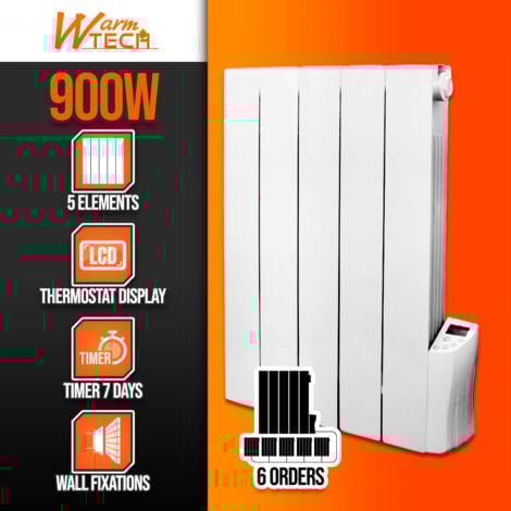 Radiateur inertie fluide 900 W 5 éléments - Warm Tech